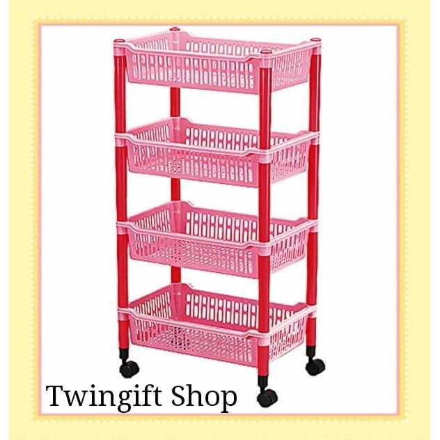 Rak Plastik/Rak Salon Serbaguna Lion Star, Susun 4.(Khusus ). Gratisongkir