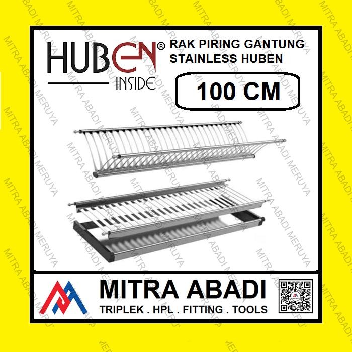 Rak Piring Gantung HUBEN 100cm 100 cm Stainless Steel Dish Rack Gelas