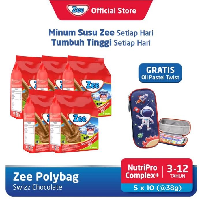 

[5 Pack] Zee Sachet In Bag Swizz Chocolate 10X38Gr Free Kotak Pensil