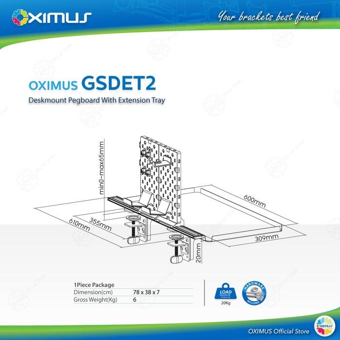 

NEW! CPU SPEAKER EXTENTION BOARD TRAY PEGBOARD DIY DESKMOUNT OXIMUS GSDET2 BLACK HITAM ACCESSORIES