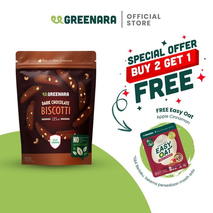 

Greenara Dark Chocolate Cashew Biscotti / Biskuit