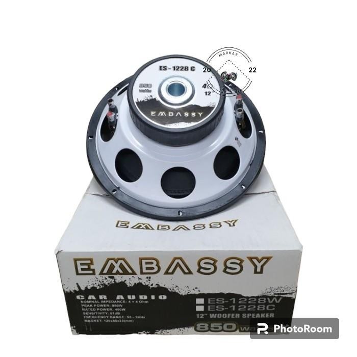 New Subwoofer Embassy 12 Inch Es 1228C Double Coil 850Watt Speaker Mobil Ready