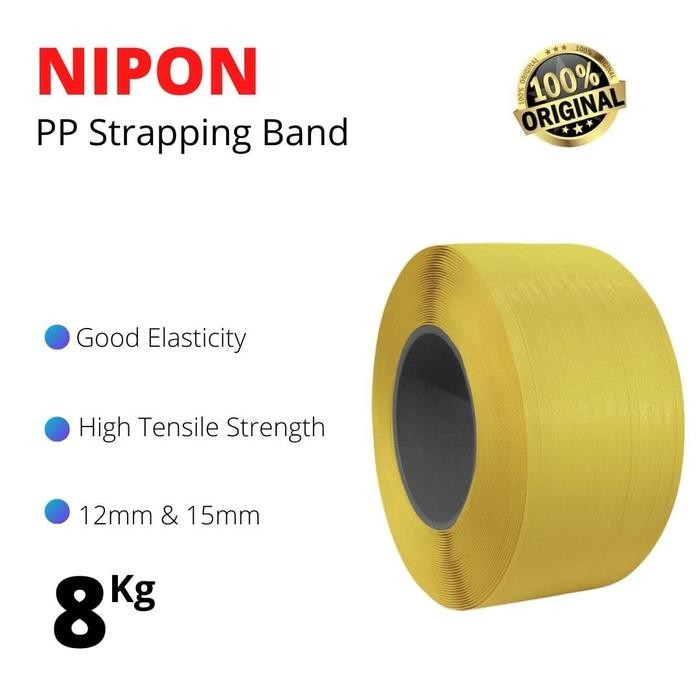 

STRAPPING BAND NIPON 12MM 15MM TALI KLEM TALI PACKING WARNA KUNING 8KG