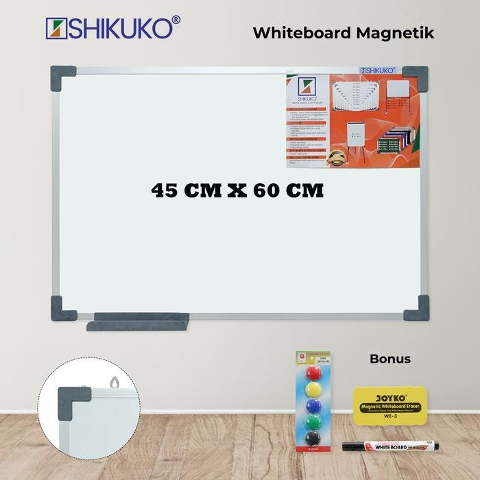

Papan Tulis Shikuko 45 x 60 + Spidol + Penghapus Whiteboard + Magnet Warna