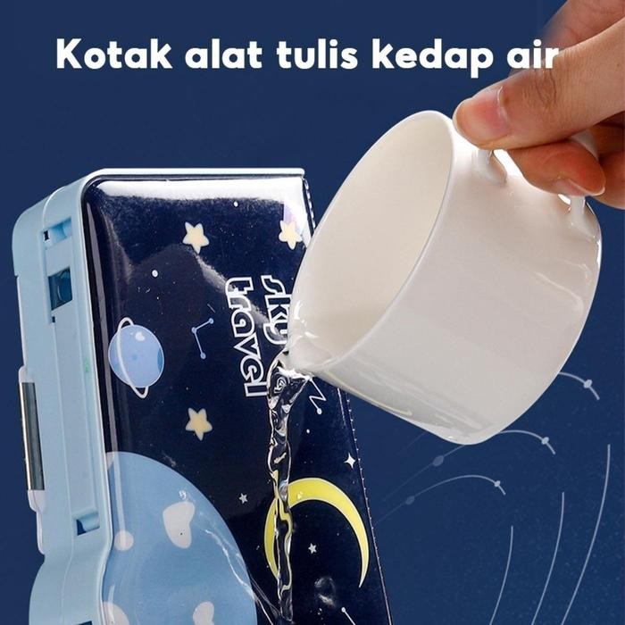 

Tempat Pensil Kartun dengan Motif Unicorn, Astronot, dan Dinosaurus - Kotak Pensil Dua Lapisan