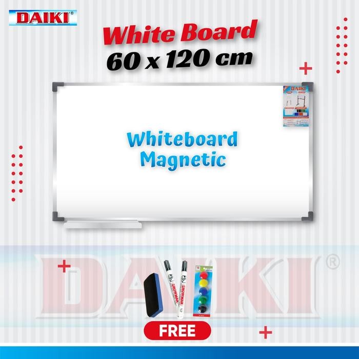 

Papan tulis / whiteboard DAIKI magnetic gantung uk 60x120cm