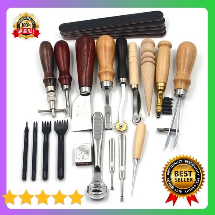 

Set Alat Kerajinan Kulit DIY 18 in 1 Leather Tool Set Junetree - WA134