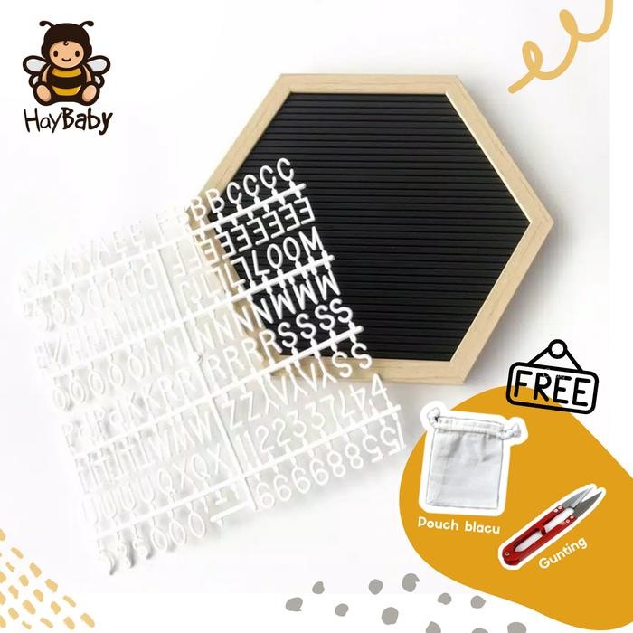 

FELT LETTER BOARD HEXAGON / papan nama bayi