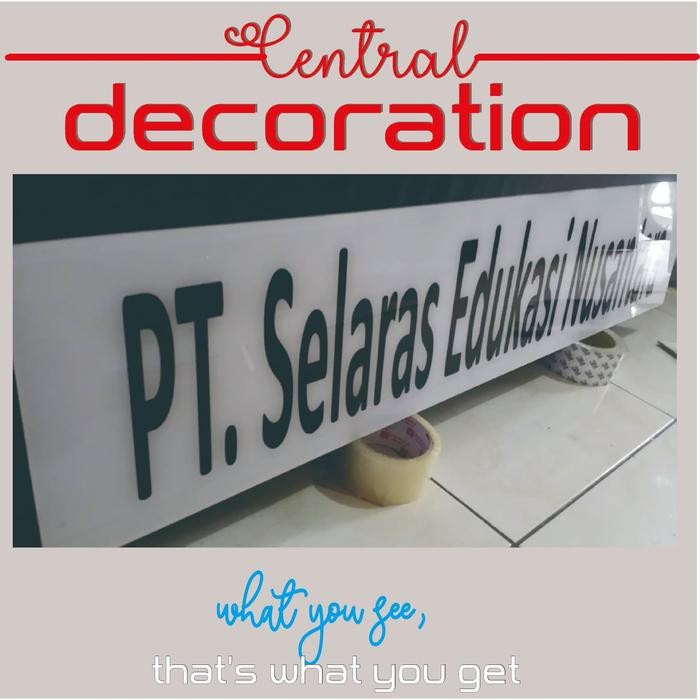 

papan nama perusahaan, toko dan kantor plang akrilik tebal 3 mm
