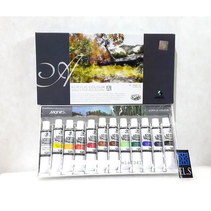 

Maries Acrylic Color Set 12 ml Cat Acrylic Cat Akrilik Melukis Kanvas