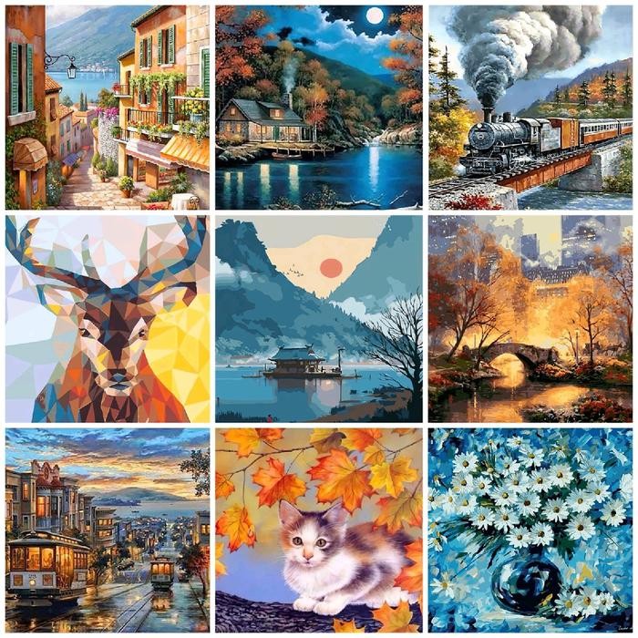 

DIY Painting By Numbers 40x50cm Lukisan Kanvas Cat Minyak