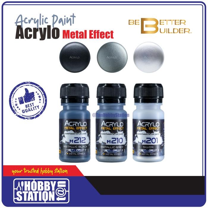 

Acrylo Basic Metal Effect - Gundam Model Kit Repaint Airbrush Handbrush Cat