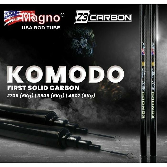 Joran Tegek Magno Komodo Panjang 360 450 Carbon Max Drag 6Kg Action Kaku Murah Terbaik