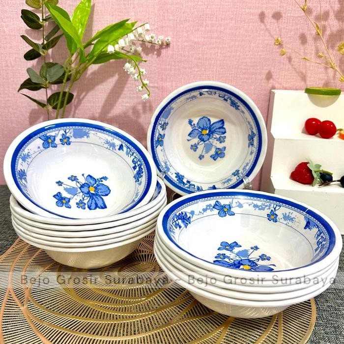 PAKET HEMAT 1 LUSIN Mangkok Melamin Motif 7 inch (17,5cm) Mangkok Bakso Mangkok Kuah Melamin