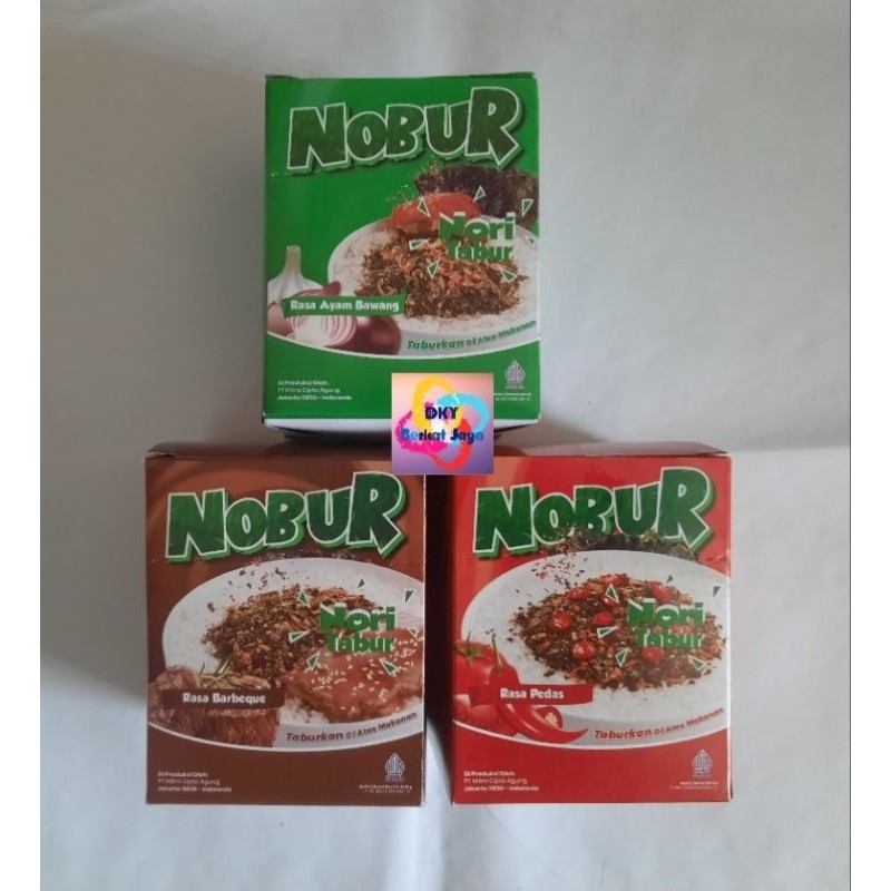 

snack rumput laut NOBUR ayam bawang,goreng,bbq 4gr X 12pcs