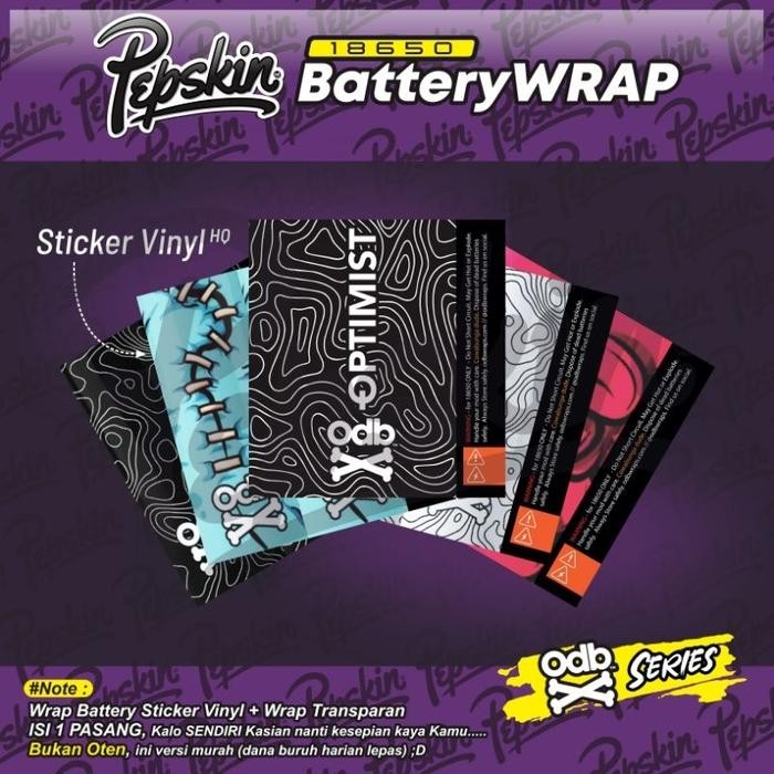 

Stiker Wrap Batrei 18650 odebe V8