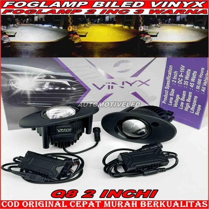 Original Biled Foglamp Projie Foglamp Projector Biled Vinyx Q8 3 Warna 2 Inch Lampu Kabut Projie