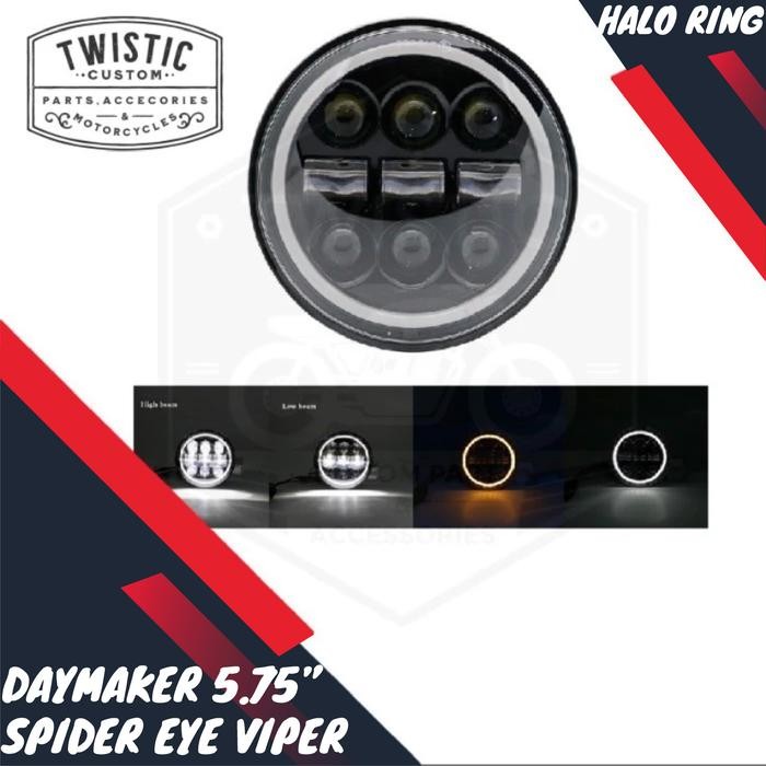 Paket Batok Dan Daymaker Spider 5.75 Inch Viper Halo Lampu Led Motor Gratisongkir