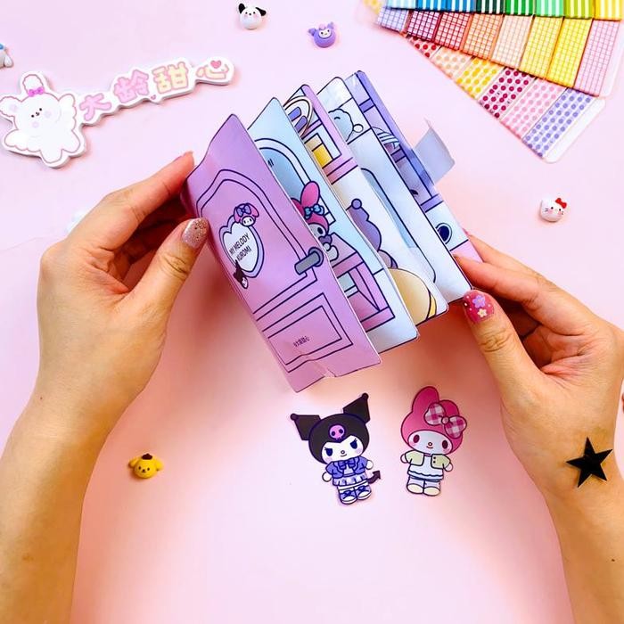 

Sqy Sanrio Quiet Book Cinnamoroll Kuromi Buku Diy Handmade Toys Paper Gratisongkir