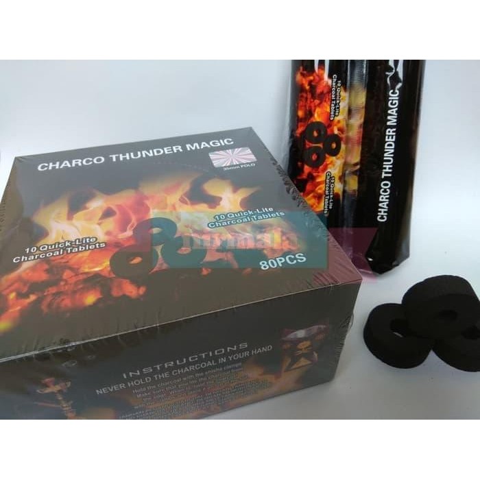 

Charco Thunder Magic [ Arang - Briket - Buhur - Shisha ]-80 Pcs Murah Gratisongkir