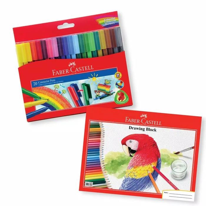 

Connector Pen Faber Castell 20 Warna & Drawing Book A 4 (Paket Bundling Lebih Hemat) Gratisongkir