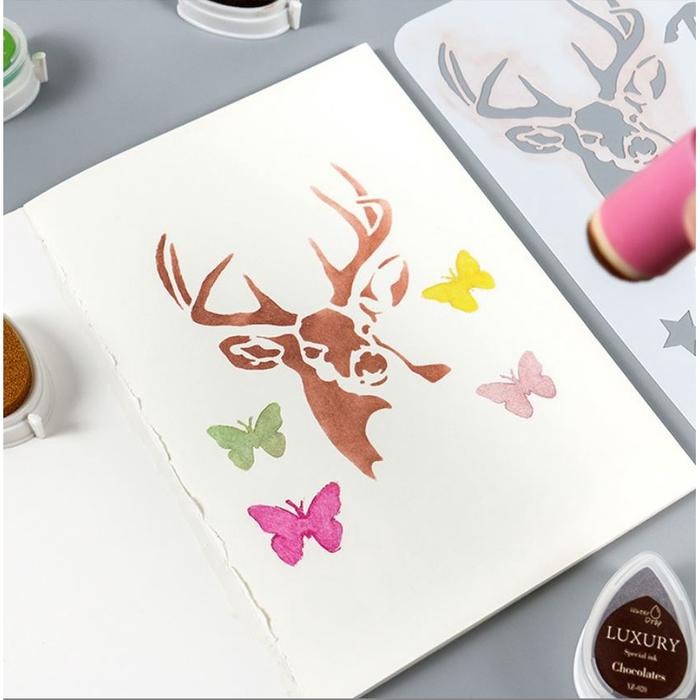 

Lovelycraftstore M14 - 8Pcs Atau 16Pcs/Set Plastik Stensil Cetakan Stensil, Plastic Stencil For