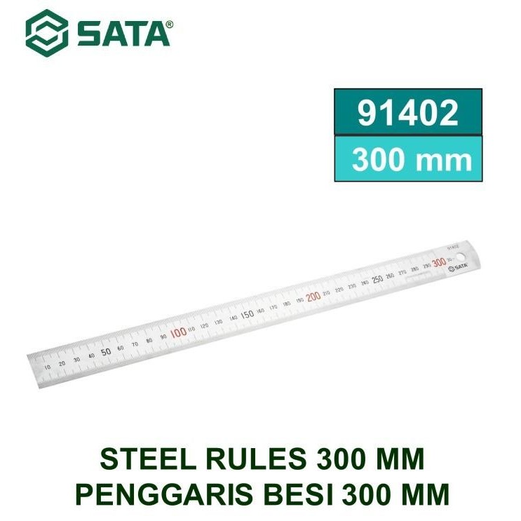 

Penggaris Besi Stainless 300 mm 91402 - Steel Rules 300 mm Sata Tools