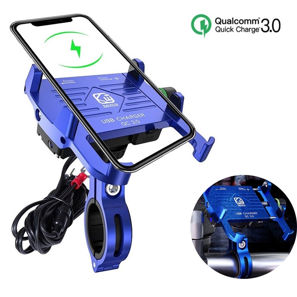 Motorcycle Phone Mount with Charger Whole Aluminium Waterproof Motorcycle Phone Holder QC 3.0 USB Ch