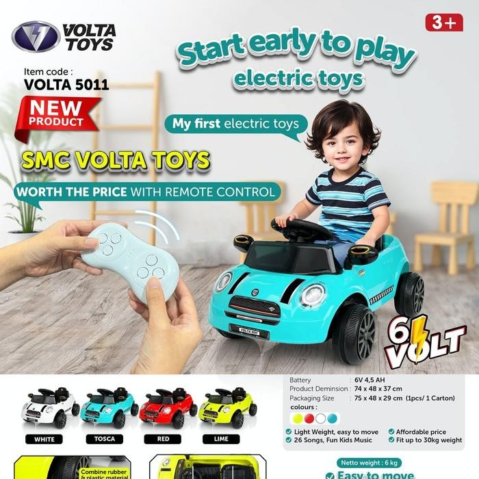 Volta Classy 5011 Mobil Aki Mini Cooper Mainan Anak 6Volt Pmb Toys Gratisongkir