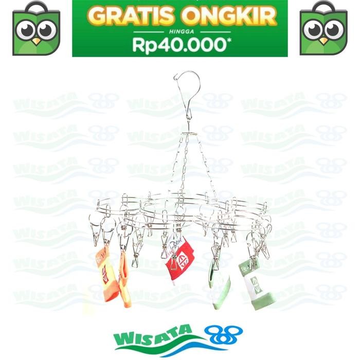 Gantungan Jemuran Besi Stainless Hanger Gantung Bulat Multifungsi #Gratisongkir