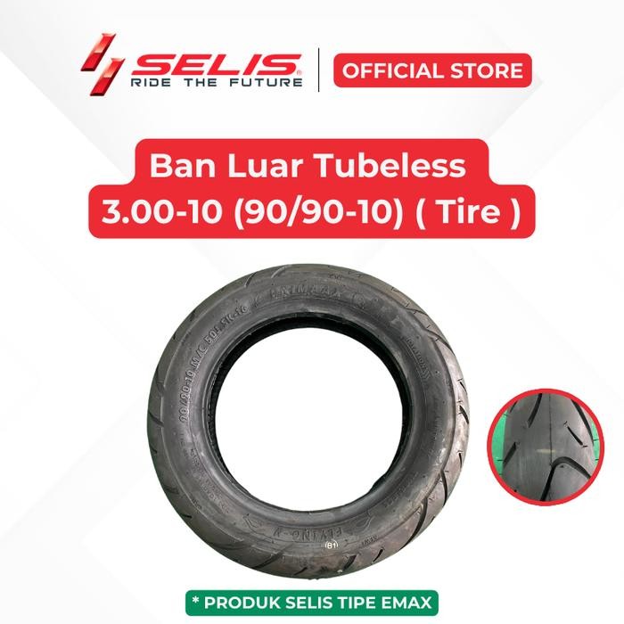 Selis - Ban Luar Tubeless 3.00-10 (90/90-10) Sepeda Motor Listrik Universal ( Tire ) Diskon