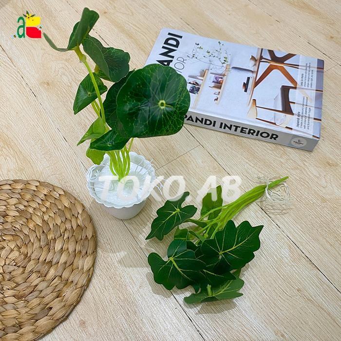 TANAMAN PLASTIK LOTUS AIR B8195 DAUN PLASTIK TANAMAN HIAS DAUN ARTIFICIAL TAHAN AIR