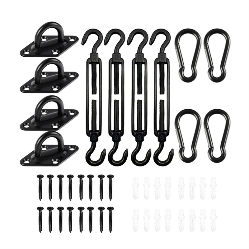 AT63-44 Pcs Sun Shade Sail Hardware Kit For Triangle Rectangle Sun Shade Sail Installation,For