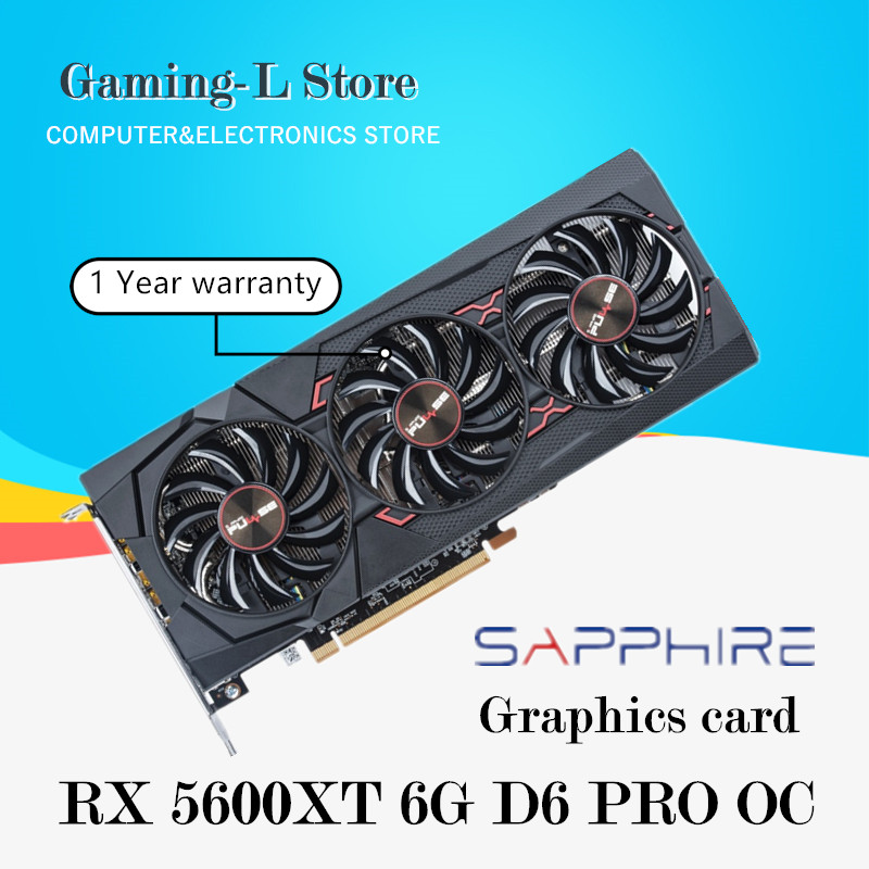 SAPPHIRE RX 5600XT 6G D6 PRO OC GAMING Video Cards Radeon RX 5600 xt 6GB GPU Graphic Card PCI