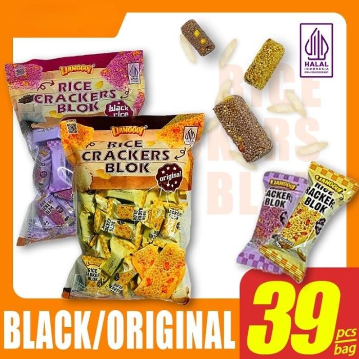 

rice crackers snack jepang black rice original cemilan viral isi 40pcs