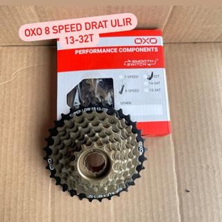 Sprocket Drat Ulir Freewheel Megarange Oxo 8 Speed 13-32T #Gratisongkir