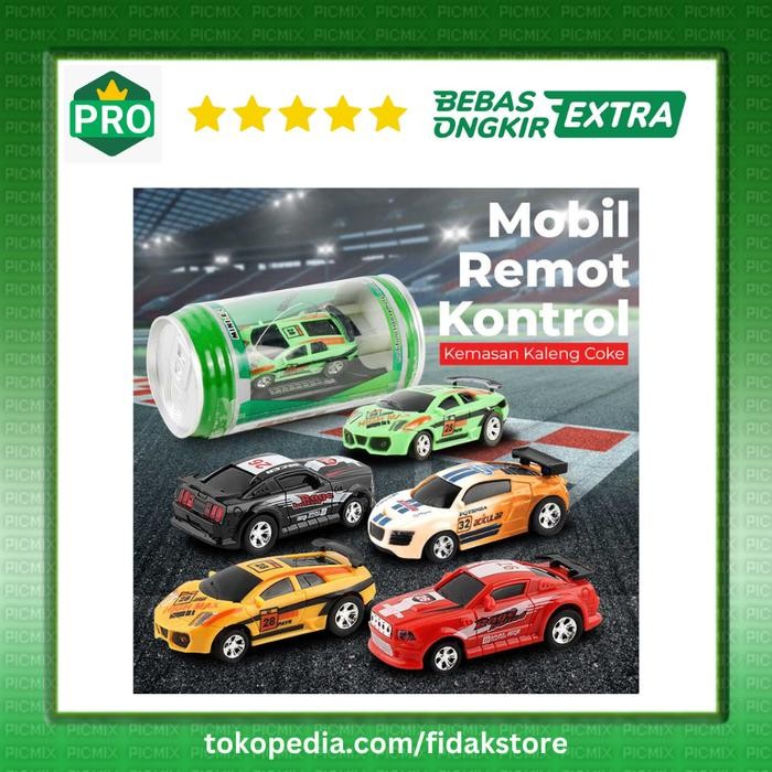 Mainan Mobil Balap Remote Control RC Car Kemasan Kaleng Coke (Kencang)