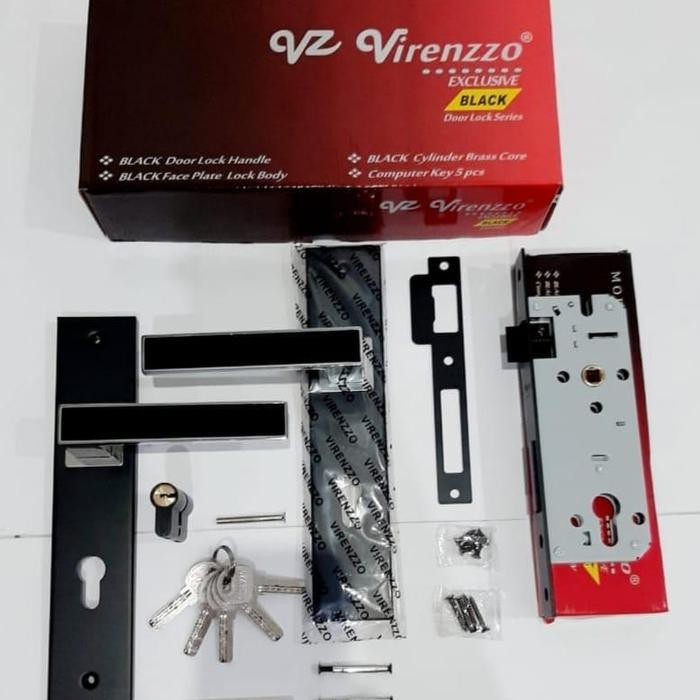 BLACK SERIES Handle Kunci Pintu BESAR VIRENZZO EXCLUSIVE BLACK SERIES 25cm