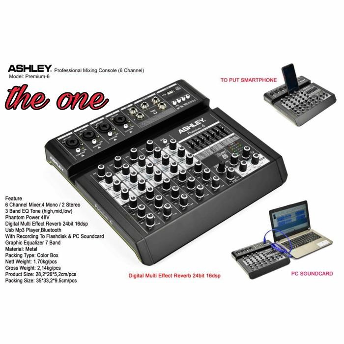 mixer audio ashley 6 / 6 usb bluetooth