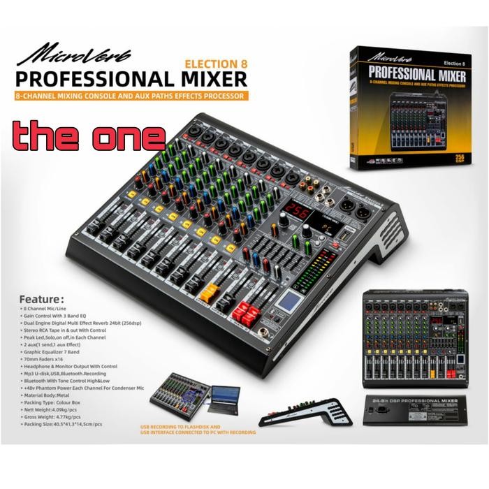 mixer audio microverb election 8 / election8