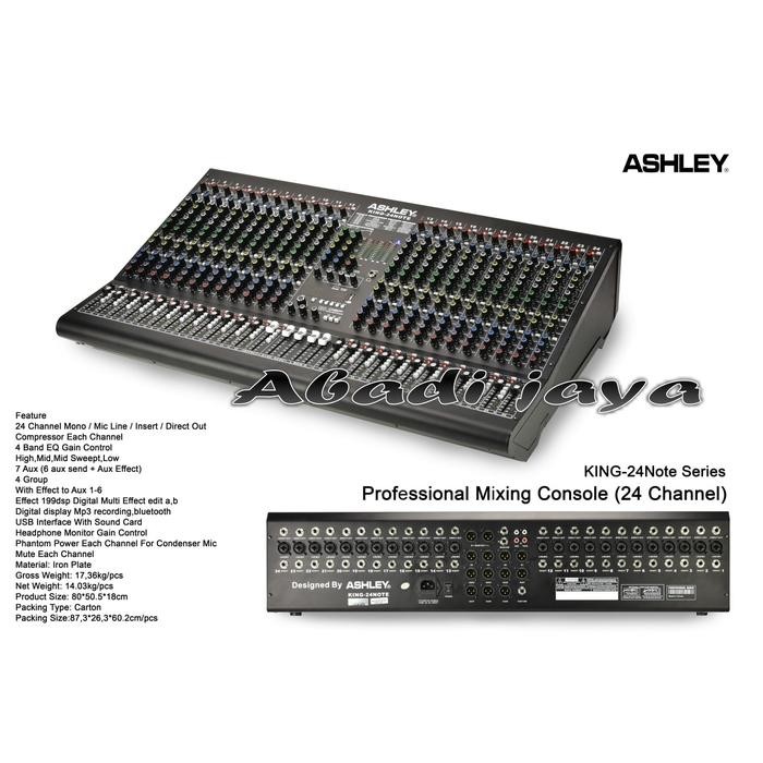 mixer ashley king 24 note 24 channel usb pc sound card recording bluto