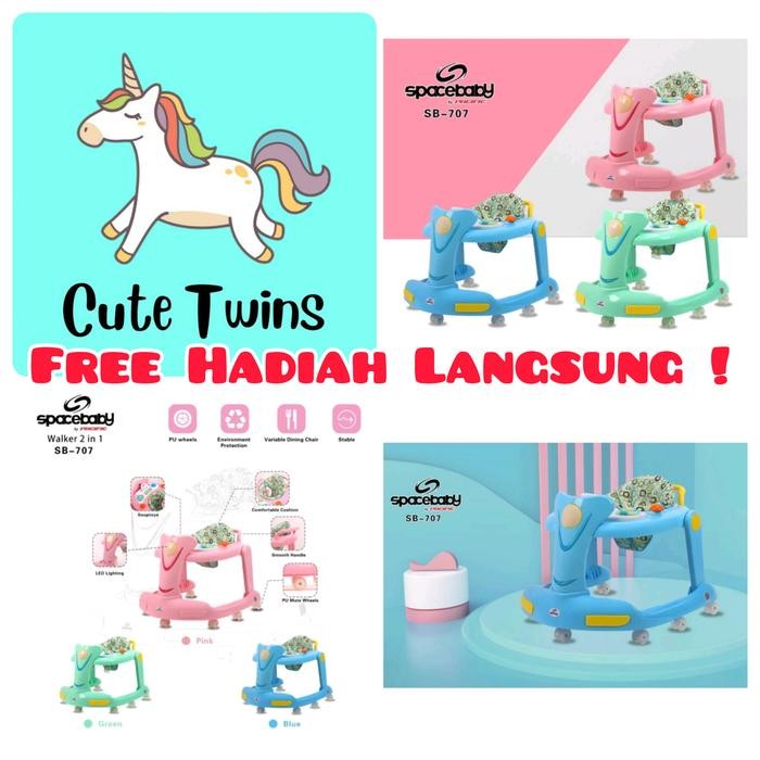 SPACE BABY 2 IN 1 WALKER SB-707 Push Walker