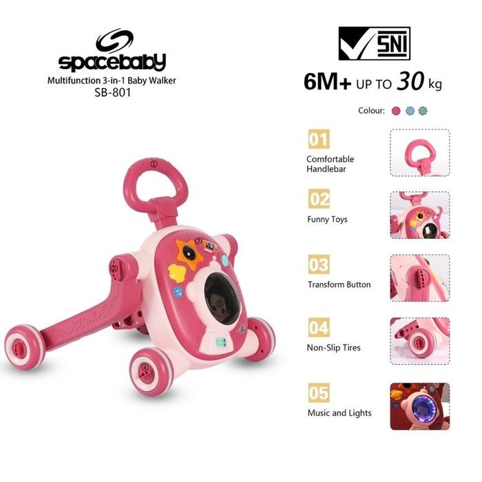 Multifunction Baby Walker Spacebaby SB 801 / Spacebaby SB-801 Walker