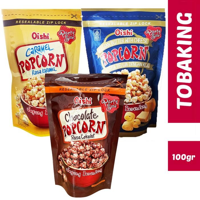 

New Oishi Popcorn Caramel Coklat Keju Camilan Snack Jagung Pop Corn 100gr