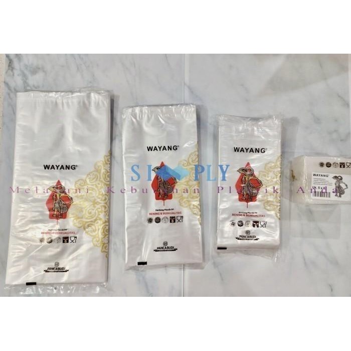 Kantong Plastik PP Wayang Bening 12x20/13x20/14x25/15x20/15x25 *