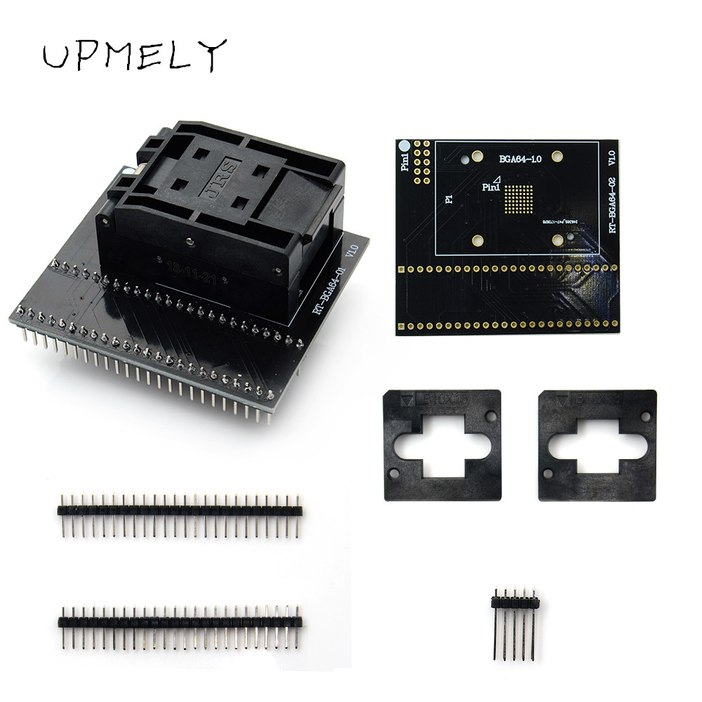 

EMMC Adapter for RT809H Programmer, Universal RT-BGA64-1, 1.0mm, RT-BGA64-02 Socket, 11x13mm,