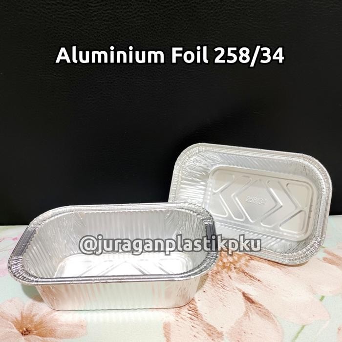 Aluminium Foil Cup 258/34 Loyang Persegi Panjang 250 Bread Pudding