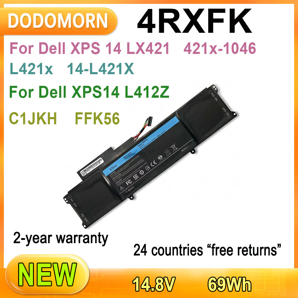 NEW 4RXFK Laptop Battery For Dell XPS 14 LX421, 421x-1046,L421x,14-L421X,14 L412Z Ultrabook Series C
