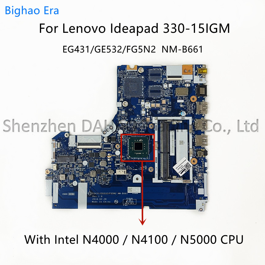 NM-B661 For Lenovo Ideapad 330-15IGM Laptop Motherboard With N4000 N4100 N5000 CPU DDR4