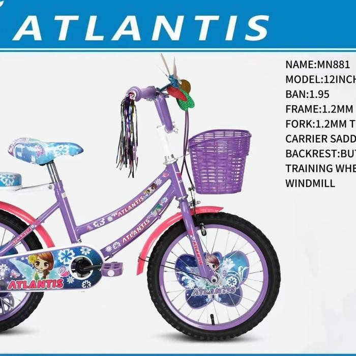 Matoon.Store Heboh Sepeda Mini Anak 12"Inch#Cat Super Glossy Design Menarik.Premium Sepeda Perempuan